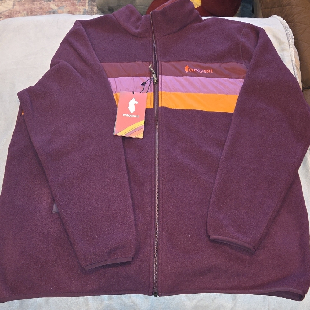 Cotopaxi Purple Teddy Jacket with Orange and Pink Accents